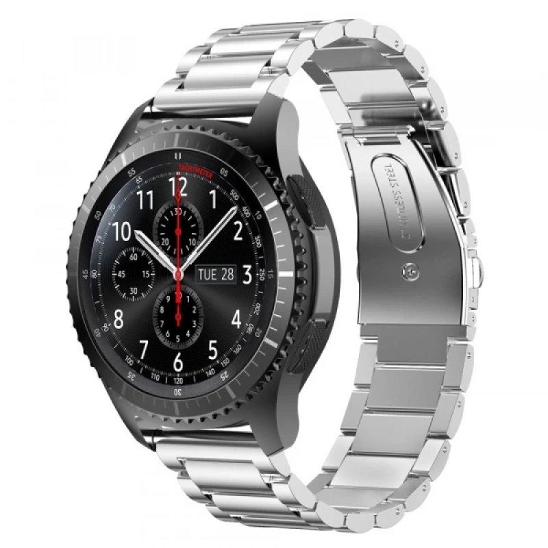 Ally 22mm Gear S3 Watch 4 46mm Paslanmaz Çelik 3 Bakla Kayış