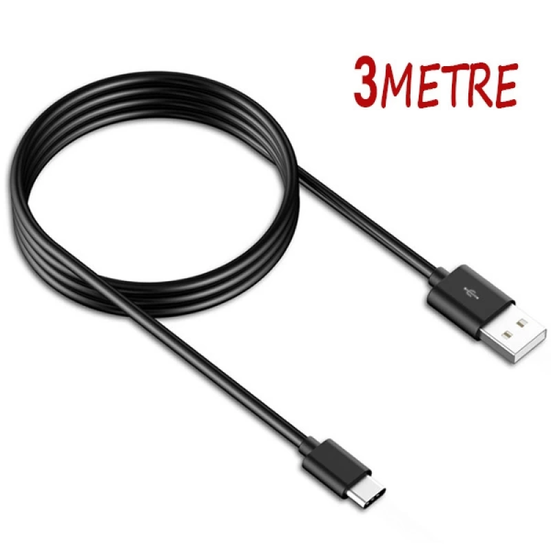 ALLY 3 Metre Type-C Uçlu Usb Kablo 2.4A Hızlı Şarj ve Data Kablosu