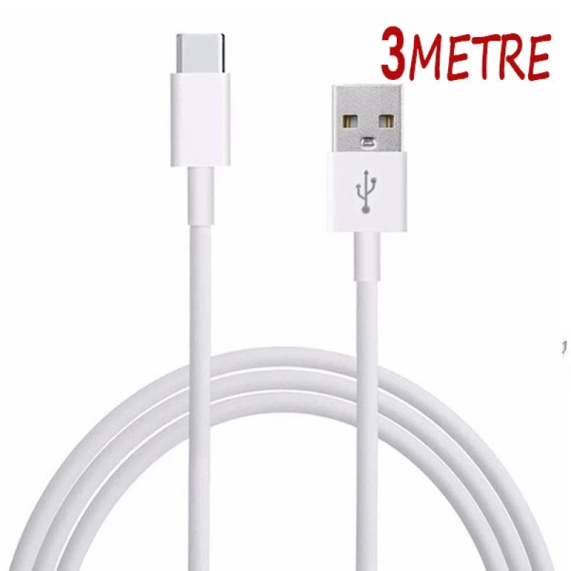 ALLY 3 Metre Type-C Uçlu Usb Kablo 2.4A Hızlı Şarj ve Data Kablosu