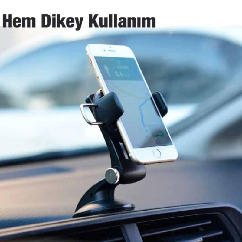 Ally 360 Dönebilen Torpido Üstü Vakumlu Araç Oto Telefon Tutucu