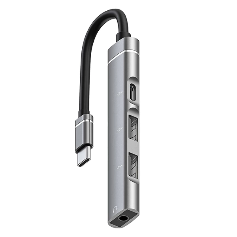 ALLY 4in1 Type-C+3.5mm+USB Girişli Çoğaltıcı Adaptör Çevirici Hub