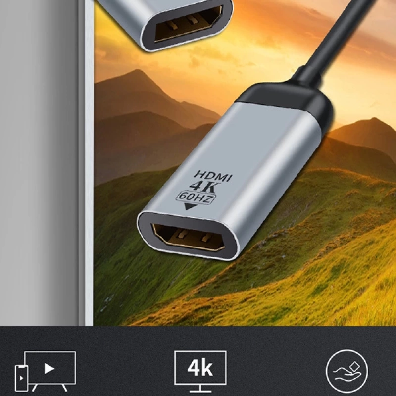 ALLY 4K HDMI to Type-C Dönüştürücü Adaptör 60Hz 20CM