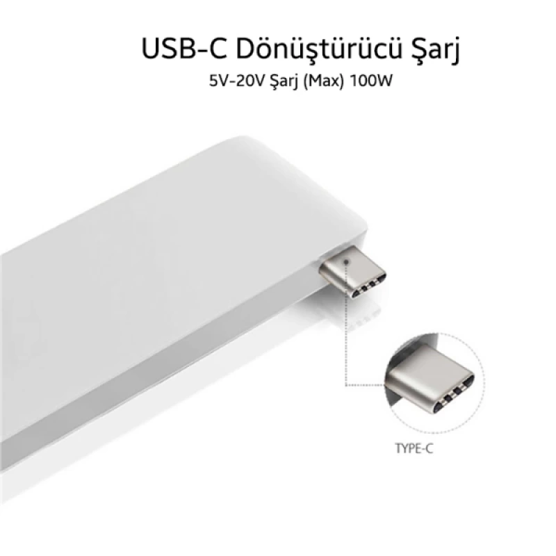 Ally 5 İn1 Usb-C Hub 3.0 Type-C Şarj Kart Reader Type-C Bütün Cihazlar İçin