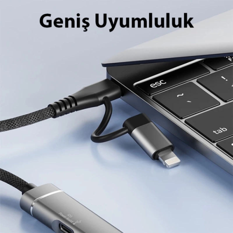 ALLY 5in1 Type-C+Lightning to Type-C + USB + SD & TF Card Reader Çevirici Çoğaltıcı Hub