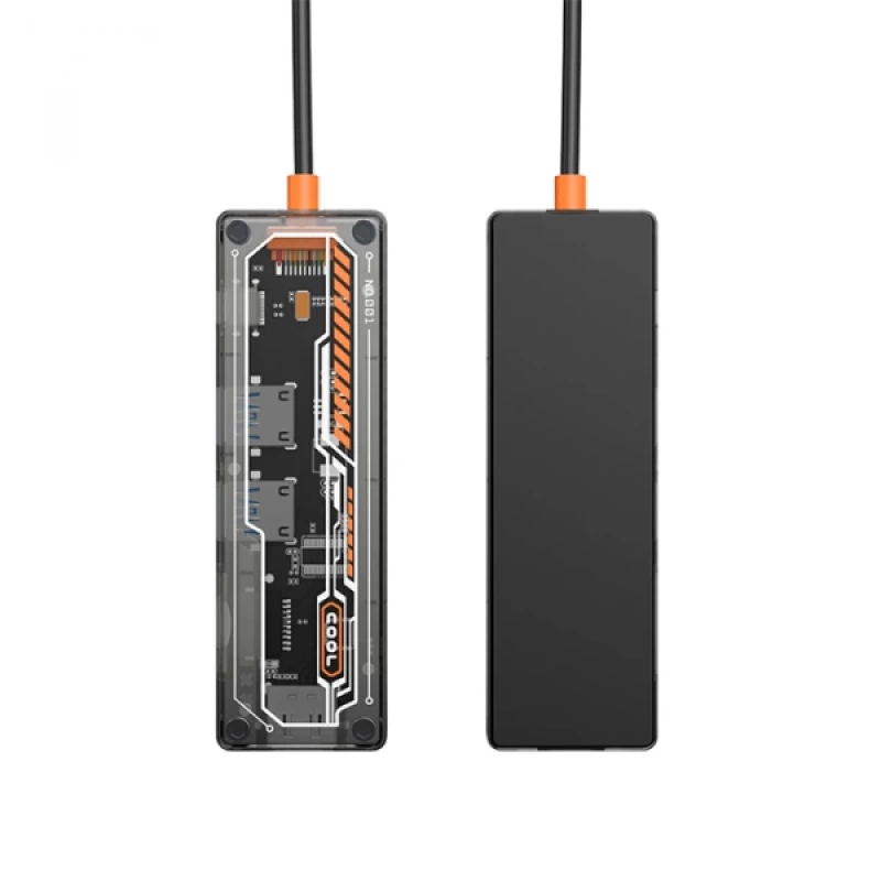 ALLY 6in1 Type-c To USB3.0 + USB2.0 + Type-c PD 100W + SD + TF + HDMI  Çoğaltıcı Transparan Hub