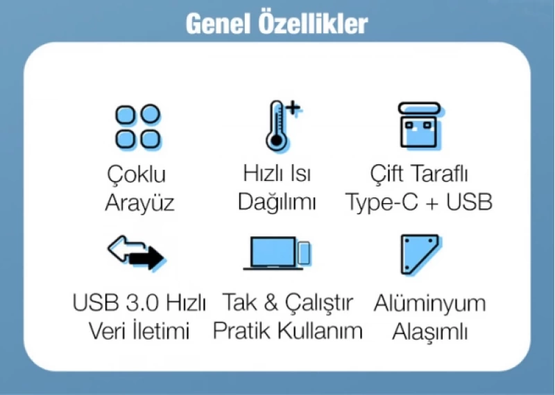 ALLY A-806 4in1 Type-C + USB Girişli USB 3.0 Çoğaltıcı Hub Adaptör Çevirici