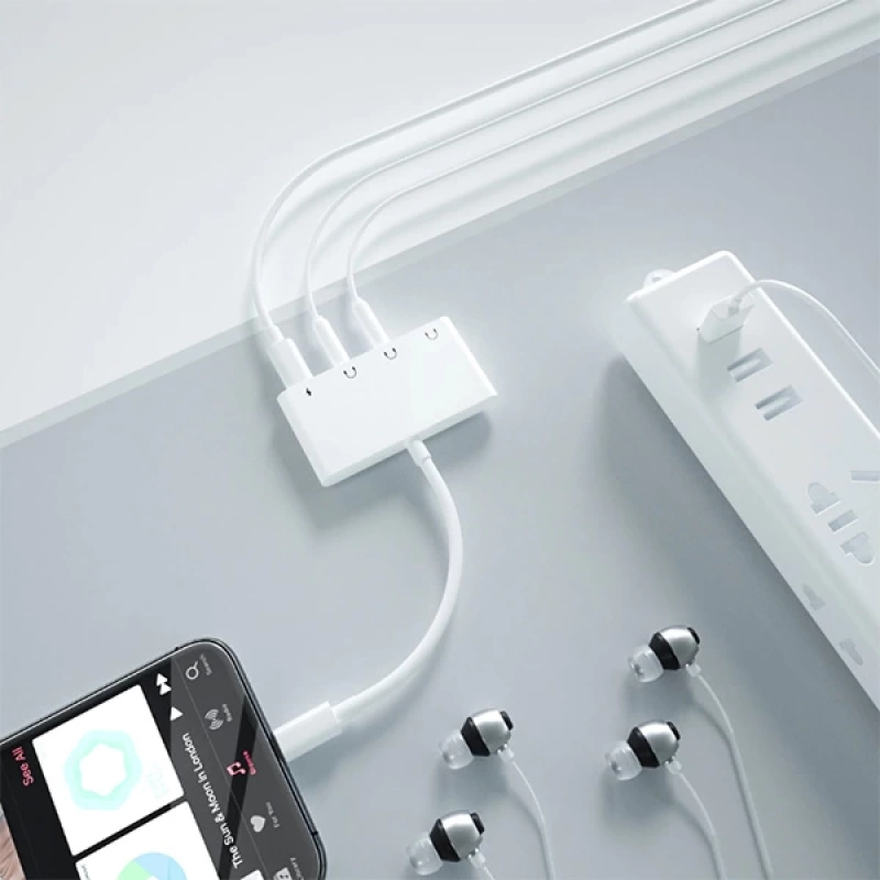 ALLY Andriod Usb Type C 4in1 Otg Ses Adaptörü Çift DC 3.5MM Jack