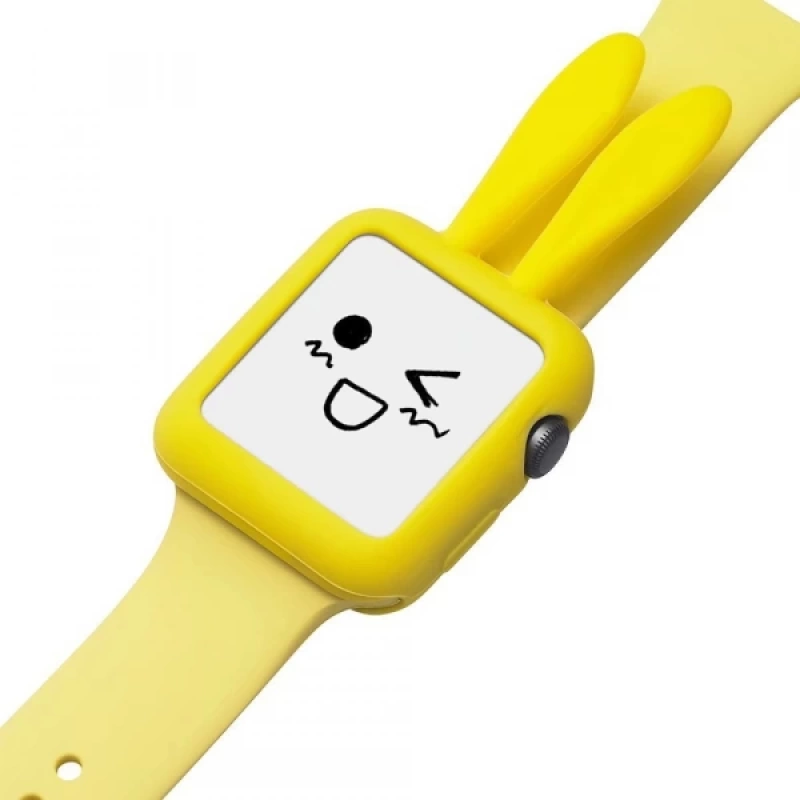 Ally Apple Watch 1-2-3-4 42mm Tavşan Figürü Silikon Kılıf