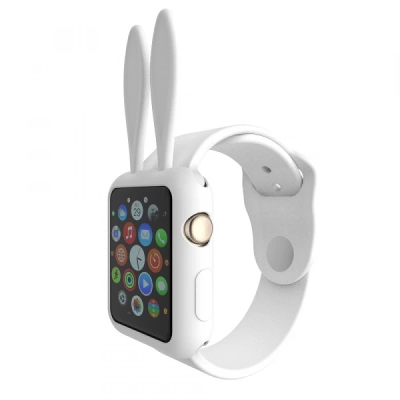 Ally Apple Watch 1-2-3-4 42mm Tavşan Figürü Silikon Kılıf