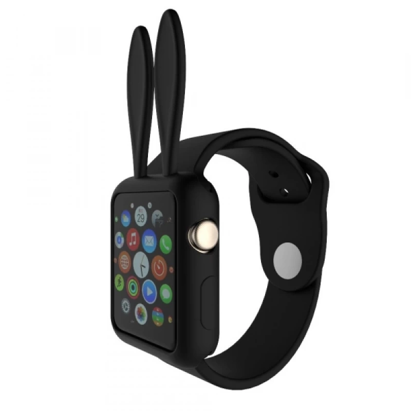 Ally Apple Watch 1-2-3-4 42mm Tavşan Figürü Silikon Kılıf