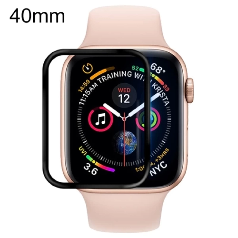 Ally Apple Watch 5-4 40mm 3D PMMA Kavisli Full Cam Ekran Koruyucu