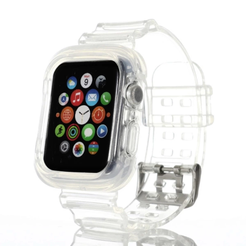 ALLY Apple Watch 6-SE-5-4 44mm - 3-2-1 42mm Kayış Kordon Kılıf Silikon