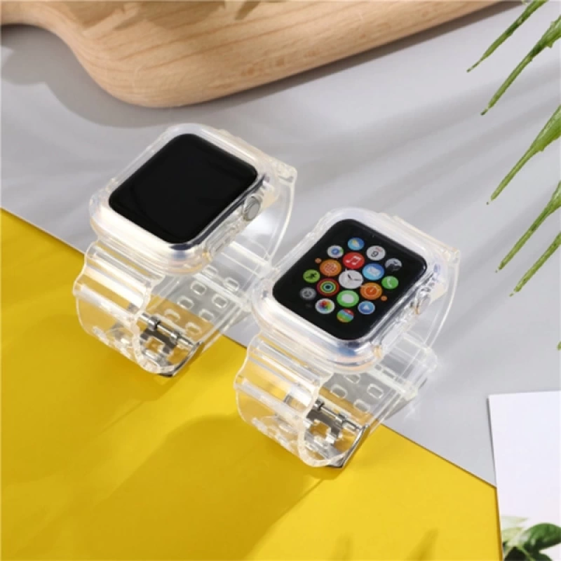 ALLY Apple Watch 6-SE-5-4 44mm - 3-2-1 42mm Kayış Kordon Kılıf Silikon