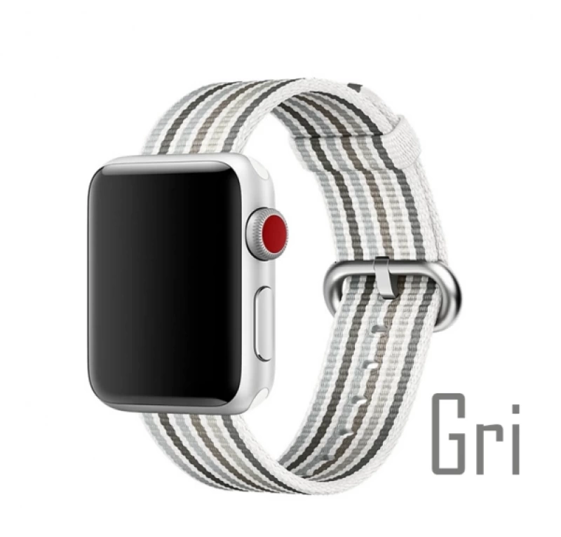 Ally Apple Watch 7-8 41mm 6-5-4 40mm Kayış Kordon Dokuma Çizgili Spor 3-2-1 38mm