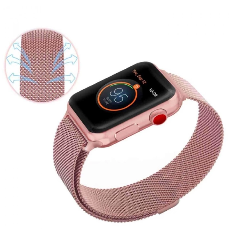 Ally Apple Watch 7-8 41mm 6-5-4 40mm Kayış Kordon Metal Milano Loop 3-2-1 38mm