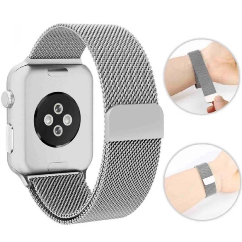 Ally Apple Watch 7-8 41mm 6-5-4 40mm Kayış Kordon Metal Milano Loop 3-2-1 38mm