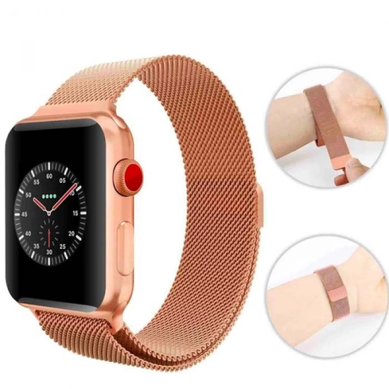 Ally Apple Watch 7-8 41mm 6-5-4 40mm Kayış Kordon Metal Milano Loop 3-2-1 38mm