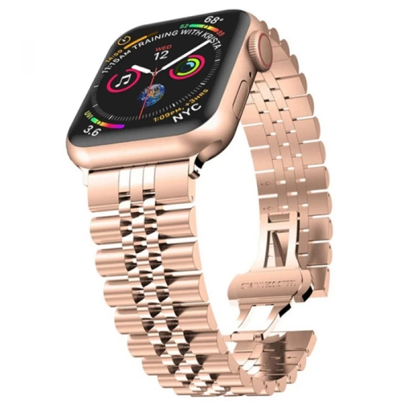 Ally Apple Watch 7-8 41mm 6-5-4 40mm Kayış Kordon Paslanmaz Çelik 3-2-1 38mm