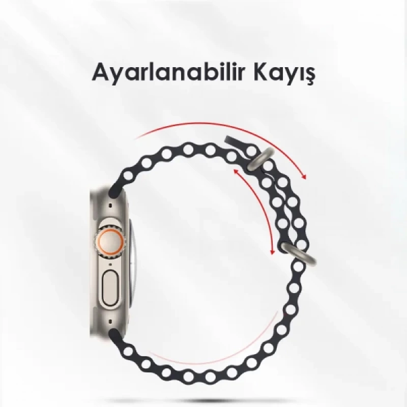 Ally Apple Watch 7-8 41mm 6-5-4 40mm Marine Silikon Kayış Kordon 3-2-1 38mm