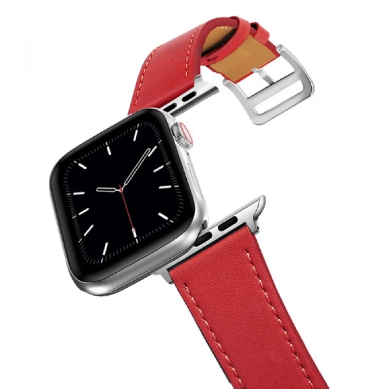 Ally Apple Watch 7-8 41mm 6-5-4 40mm Single Coil Deri Kayış Kordon 3-2-1 38mm