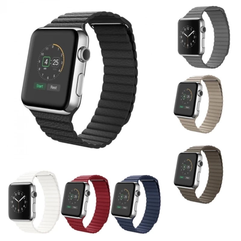 Ally Apple Watch 7-8 45mm 6-5-4 44mm Deri Loop Kayış Kordon 3-2-1 42mm