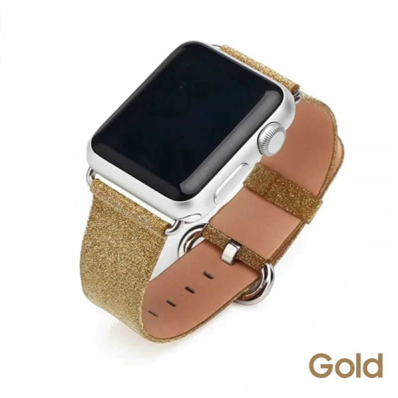 Ally Apple Watch 7-8 45mm 6-5-4 44mm Kordon Kayış Deri İnce Sim İşlemeli 3-2-1 42mm