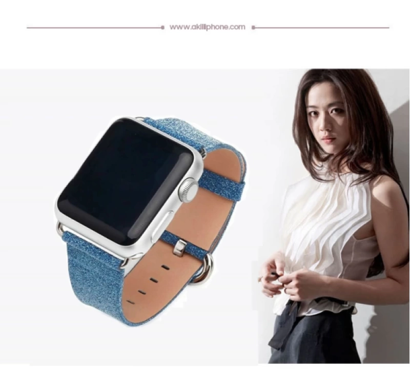 Ally Apple Watch 7-8 45mm 6-5-4 44mm Kordon Kayış Deri İnce Sim İşlemeli 3-2-1 42mm