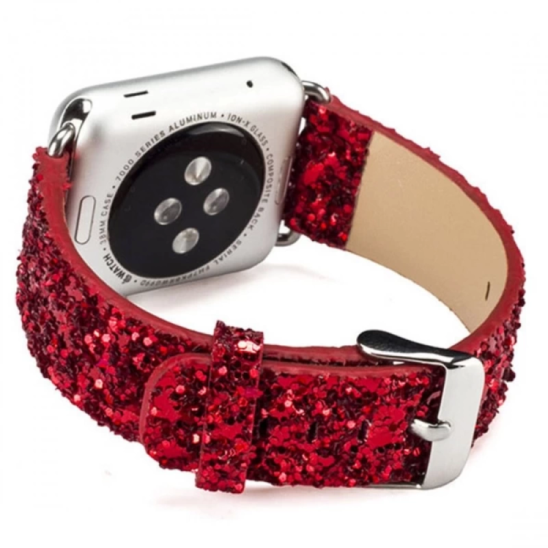 Ally Apple Watch 7-8 45mm 6-5-4 44mm Kordon Kayış Deri Sim İşlemeli 3-2-1 42mm