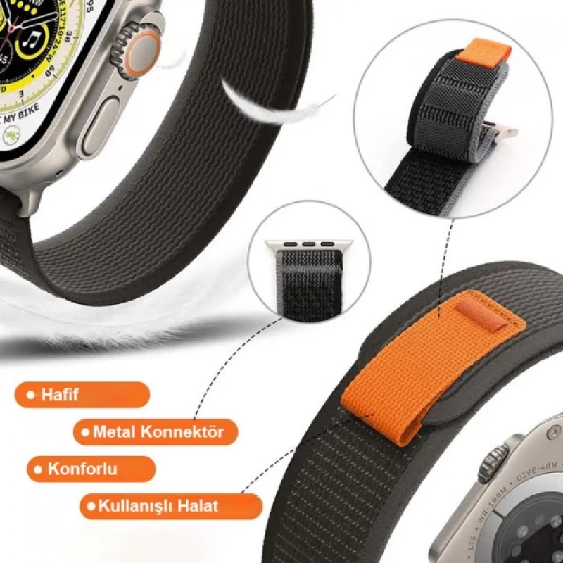 Ally Apple Watch 7-8 45mm 6-5-4 44mm Watch Ultra 49mm Field Loop Kayış Kordon 3-2-1 42mm