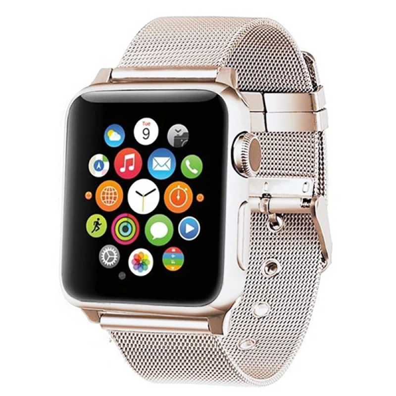 Ally Apple Watch 7-8 45mm 6-5-4 44mm Watch Ultra 49mm Kayış Kordon Çelik Klasik Toka 3-2-1 42mm