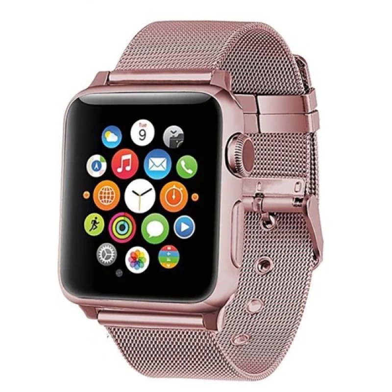 Ally Apple Watch 7-8 45mm 6-5-4 44mm Watch Ultra 49mm Kayış Kordon Çelik Klasik Toka 3-2-1 42mm