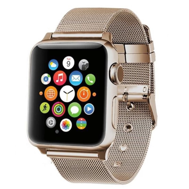 Ally Apple Watch 7-8 45mm 6-5-4 44mm Watch Ultra 49mm Kayış Kordon Çelik Klasik Toka 3-2-1 42mm