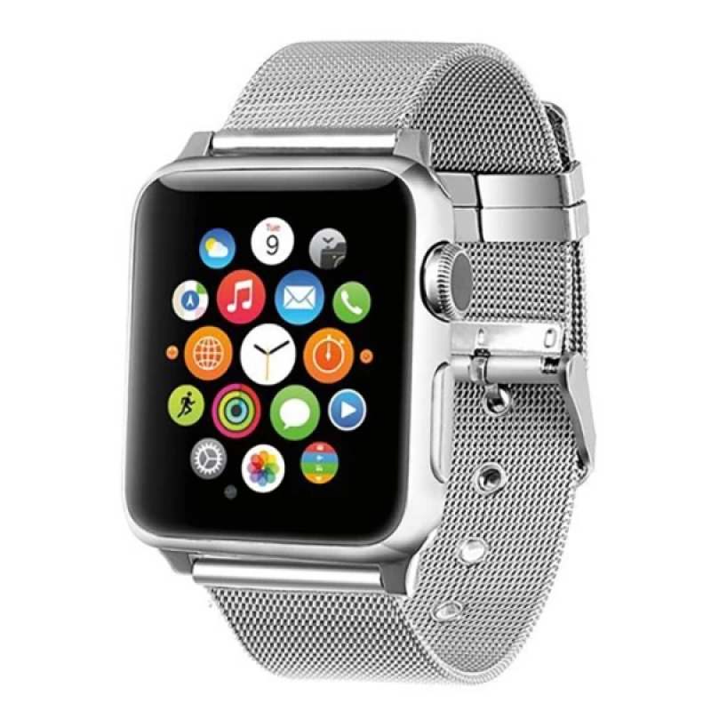 Ally Apple Watch 7-8 45mm 6-5-4 44mm Watch Ultra 49mm Kayış Kordon Çelik Klasik Toka 3-2-1 42mm