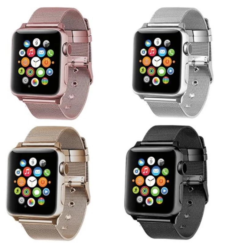 Ally Apple Watch 7-8 45mm 6-5-4 44mm Watch Ultra 49mm Kayış Kordon Çelik Klasik Toka 3-2-1 42mm