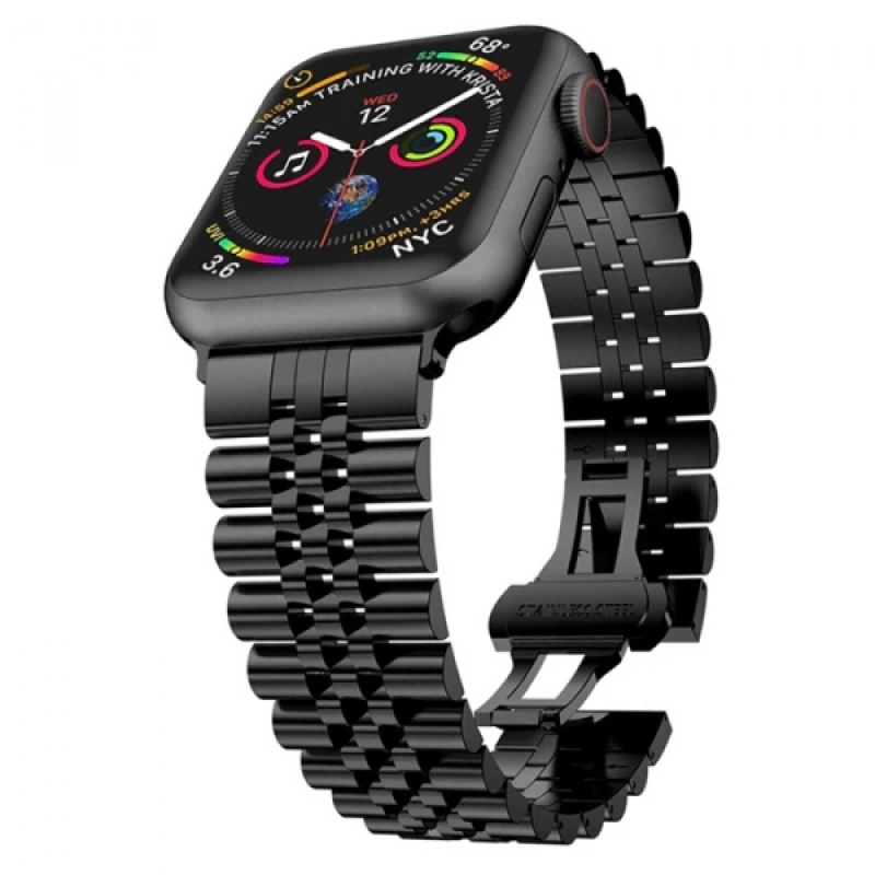 Ally Apple Watch 7-8 45mm 6-5-4 44mm Watch Ultra 49mm Kayış Kordon Paslanmaz Çelik 3-2-1 42mm