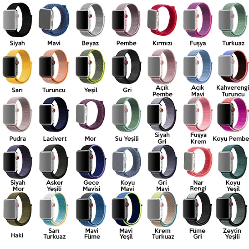 Ally Apple Watch 7-8 45mm 6-5-4 44mm Watch Ultra 49mm Kayış Kordon Spor Loop 3-2-1 42mm