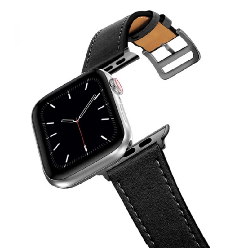 Ally Apple Watch 7-8 45mm 6-5-4 44mm Watch Ultra 49mm Single Coil Deri Kayış Kordon 3-2-1 42mm