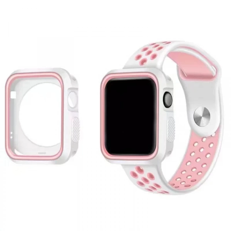 Ally Apple Watch İçin 42mm 2,3 Nike Style Çift Renk Silikon Kılıf