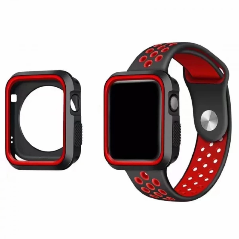 Ally Apple Watch İçin 42mm 2,3 Nike Style Çift Renk Silikon Kılıf