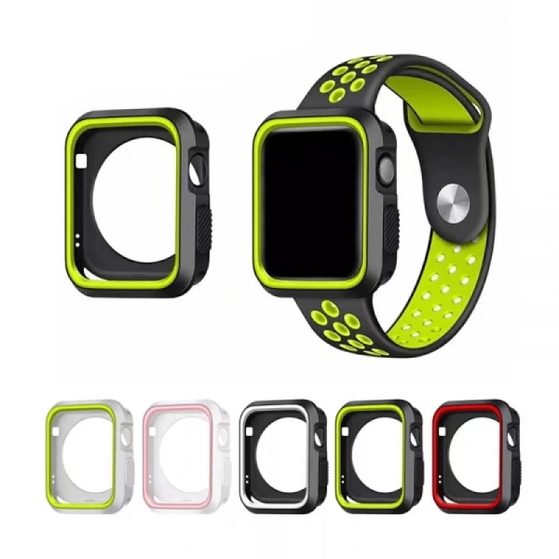 Ally Apple Watch İçin 42mm 2,3 Nike Style Çift Renk Silikon Kılıf