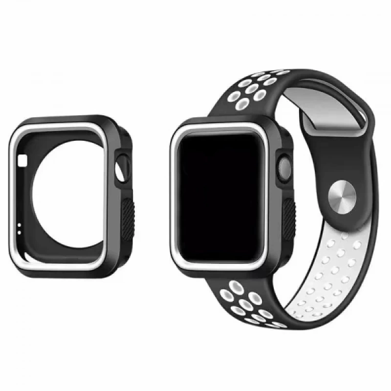 Ally Apple Watch İçin 42mm 2,3 Nike Style Çift Renk Silikon Kılıf