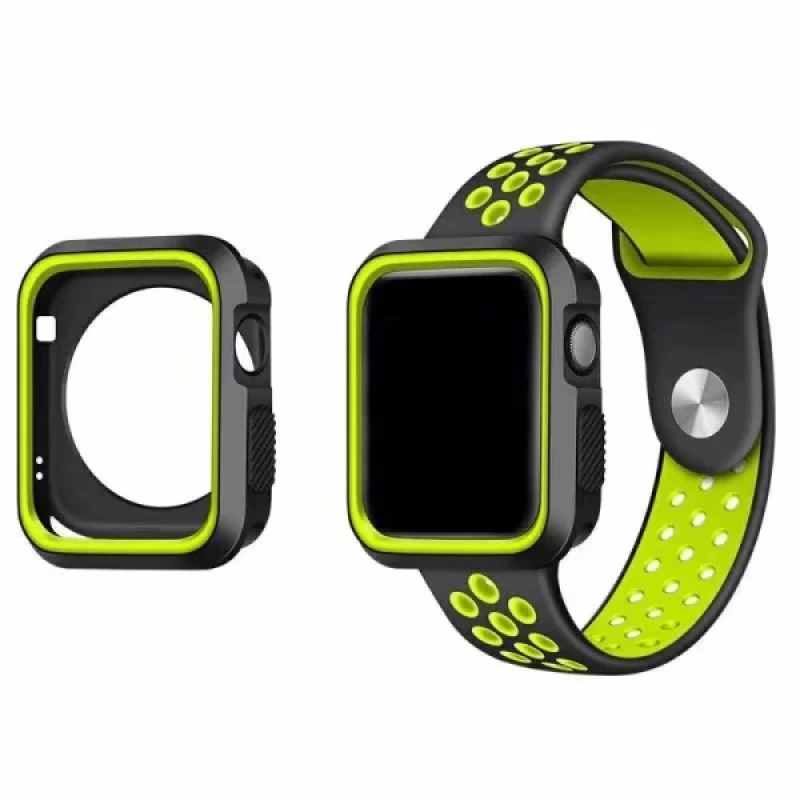 Ally Apple Watch İçin 42mm 2,3 Nike Style Çift Renk Silikon Kılıf