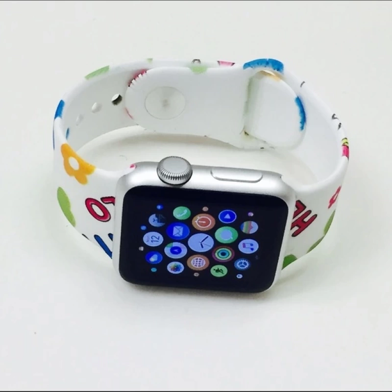 Ally Apple Watch İçin 42mm  Yüksek- Kalite Desenli Silikon Kordon