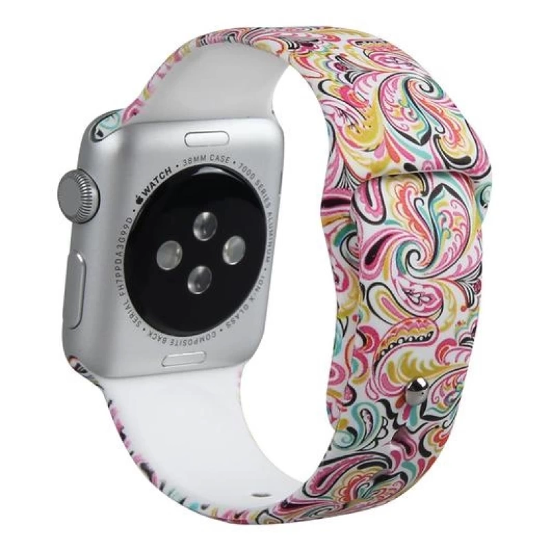 Ally Apple Watch İçin 42mm  Yüksek- Kalite Desenli Silikon Kordon