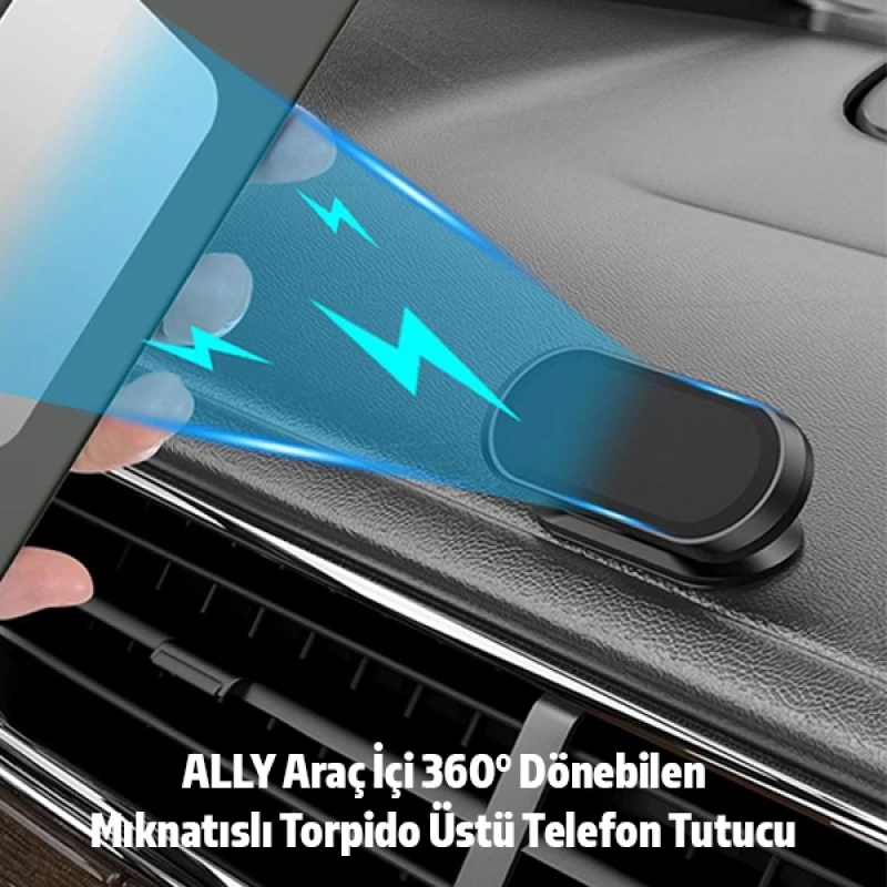 ALLY Araç İçi 360° Dönebilen Mıknatıslı Torpido Üstü Telefon Tutucu