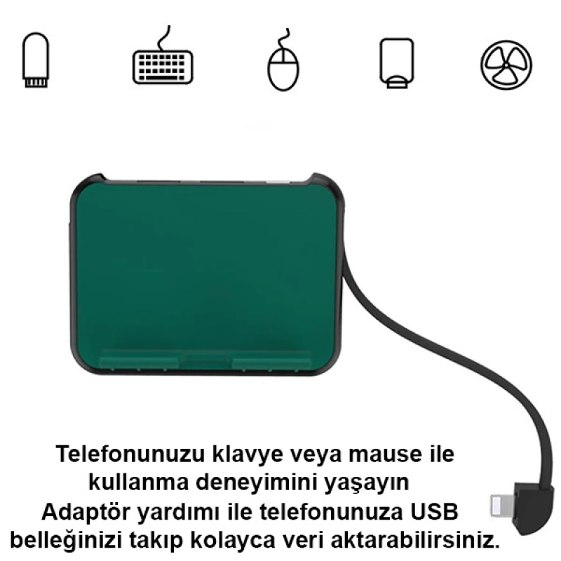 Ally C05 Çok fonksiyonlu İPhone OTG Adaptör Çoklayıcı&Stand