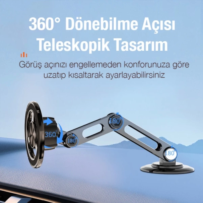 ALLY CZY-F82Y 360 ° Dönebilen MagSafe Araç İçi Telefon Tutucu