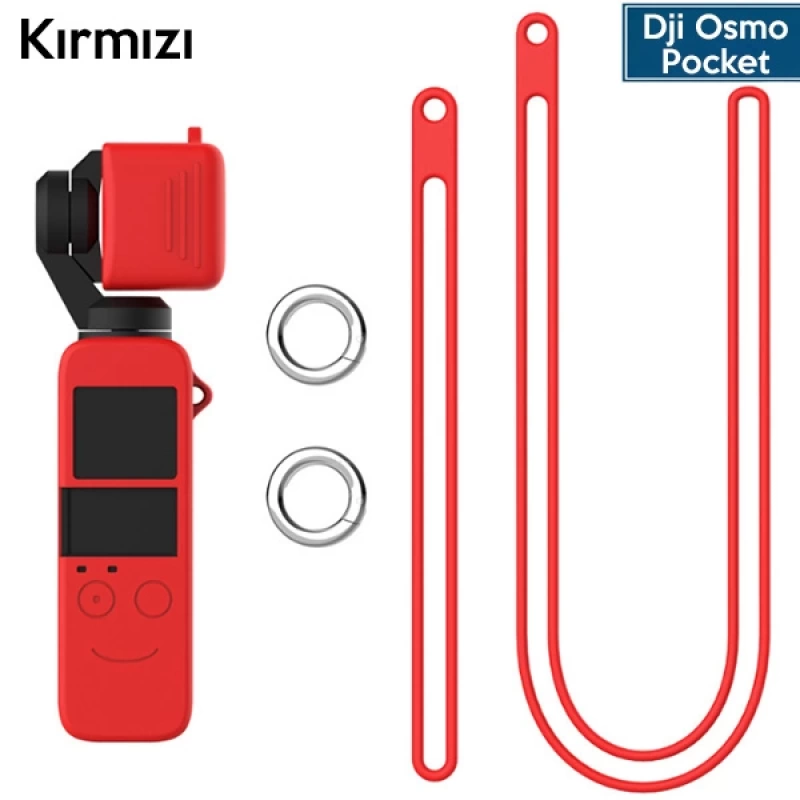 Ally Dji Osmo Pocket Koruyucu Silikon Kılıf+El Ve Boyun Strap Askısı