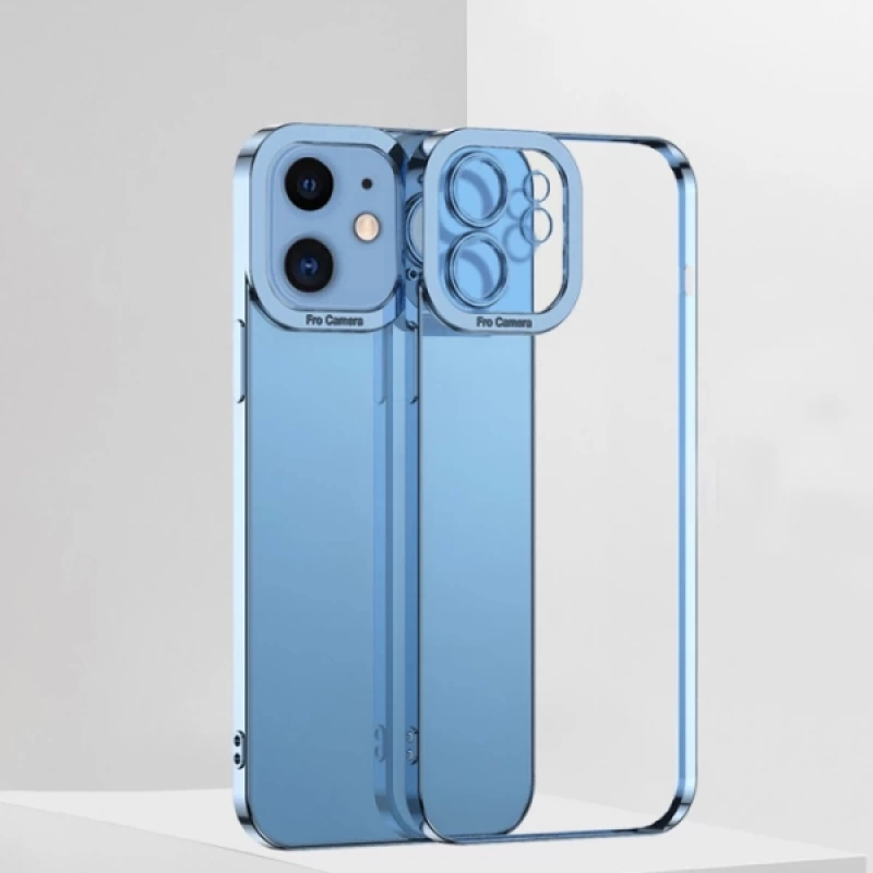 ALLY Fashion Series iPhone 11 6.1inç Kılıf Renkli Kenar Lazer Çerçeveli Silikon Kılıf