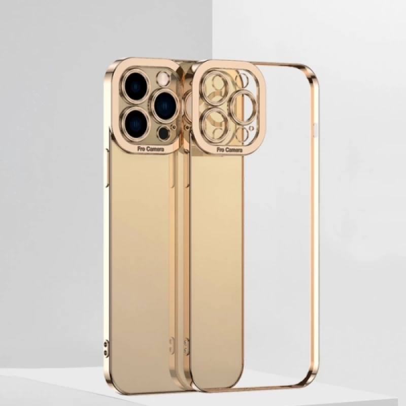 ALLY Fashion Series iPhone 12 Pro Kılıf Renkli Kenar Lazer Çerçeveli Silikon Kılıf